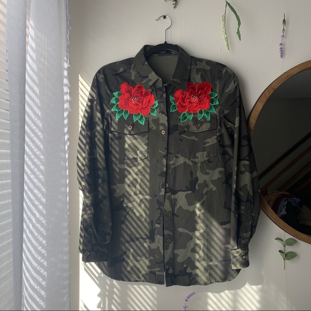 Camo button down shirt